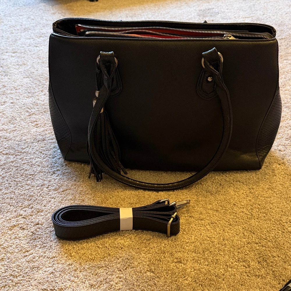 Elegant Black Double Computer Bag